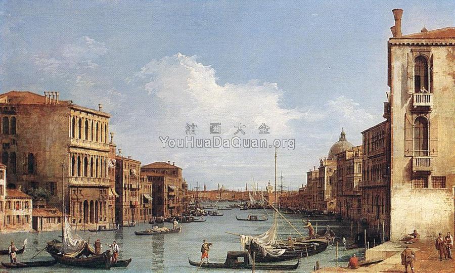 The Grand Canal from Campo S Vio towards the Bacino - 卡纳莱托